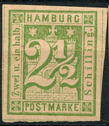 Stamp German States  Hamburg 1864 2 1/2s Imperf Mint Lot#70 - Hambourg