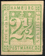 Stamp German States  Hamburg 1864 2 1/2s Imperf Mint Lot#74 - Hambourg