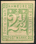 Stamp German States  Hamburg 1864 2 1/2s Imperf Mint Lot#74 - Hamburg