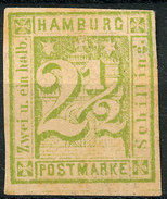 Stamp German States  Hamburg 1864 2 1/2s Imperf Mint Lot#76 - Hamburg