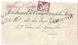 3685 Lettre Convocation Tribunal De Commerce Simple Taxe Marque Président Taxe Banderole Yv 37 50 C Arrivée 21 2 1934 - 1859-1959 Briefe & Dokumente