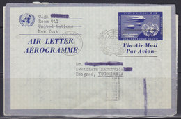 United Nations (New York) 1960 Air Letter (Aerogramme) To Beograd (YU) - Luchtpost