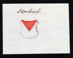 Horbach - Horbach Handschrift Manuskript Wappen Manuscript Coat Of Arms - Estampes & Gravures