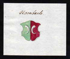 Hornbach - Hornbach Handschrift Manuskript Wappen Manuscript Coat Of Arms - Prenten & Gravure