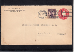 U.S.POSTAGE  Entier 2c De  N.Y.  Le 28 OCT 1924 Pour AACHEN Allemagne + Complement 3c  Entete PUB - 1921-40