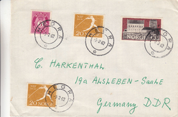 Norvège - Lettre De 1962 - Oblitération Hegra - Sport - Lancement Du Javelot - Cartas & Documentos
