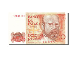 Billet, Espagne, 200 Pesetas, 1982-1987, 1980-09-16, KM:156, NEUF - [ 4] 1975-… : Juan Carlos I