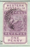 Western Australia 1893 Fiscal SG F11 Used Creased (cancel #3) - Usati