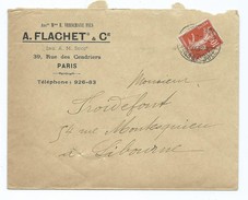 2495 - Lettre 1912 Cachet Semeuse Paris Rue Etienne Dolet Entête FLACHET Rue Des Cendriers Libourne Froidefont Verschave - 1877-1920: Semi Modern Period