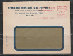 FRANCE LETTRE AVEC OBL MECANIQUES SOCIETES FRANCAISE DES PETROLES 14/11/1950 - Other & Unclassified