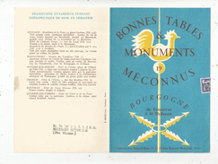 Publicité , Bonnes Tables & Monuments Méconnus  , De Tonnerre à St Thibault , 4 Pages , 19 X 13 , Frais Fr : 1.55€ - Tourism Brochures