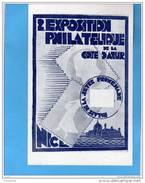 Vignette  Bleue  2ème Expo  De -NICE- 1931 Sur -carte Postale Illustrée Expo -cachet Sur Tp 15c Expo Colo - Filatelistische Tentoonstellingen