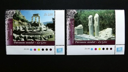 UNO-Genf 495/6 Oo/ESST, UNESCO-Welterbe: Griechenland: Delphi, Pythagoreion Und Heraion Von Samos - Gebruikt