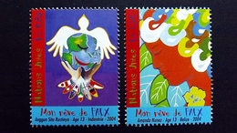 UNO-Genf 503/4 **/mnh, Weltfriedenstag: Mein Traum Vom Frieden, Zeichnungen Von Anggun Sita Rustinya U. Amanda Nunez - Ongebruikt