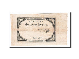 Billet, France, 5 Livres, 1793, 1793-10-31, Martin, TTB+, KM:A76, Lafaurie:171 - Assignate