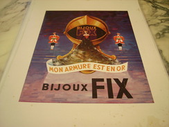 ANCIENNE PUBLICITE  BIJOUX FIX ARMURE D OR 1949 - Otros & Sin Clasificación