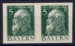 Bayern: Mi Nr 77 P In Pair MNH/**/postfrisch/neuf Sans Charniere - Postfris