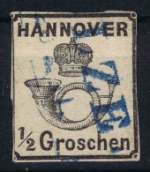 Hannover Mi Nr 17  Gestempelt/used/obl.  1860  Dick Papier - Hanovre
