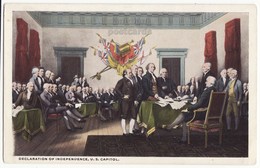 USA, Washington DC, Declaration Of Independence, Trumbull Painting, Rotunda, US Capitol, C1920s Unused Vintage Postcard - Altri & Non Classificati