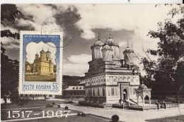 ARCHITECTURE, CURTEA DE ARGES MONASTERY, CM, MAXICARD, CARTES MAXIMUM, 1972, ROMANIA - Abdijen En Kloosters