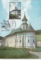 ARCHITECTURE, PUTNA MONASTERY, CM, MAXICARD, CARTES MAXIMUM, 1991, ROMANIA - Abbeys & Monasteries