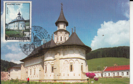 ARCHITECTURE, PUTNA MONASTERY, CM, MAXICARD, CARTES MAXIMUM, 1995, ROMANIA - Abbazie E Monasteri