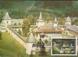 ARCHITECTURE, SUCEVITA MONASTERY, CM, MAXICARD, CARTES MAXIMUM, 1991, ROMANIA - Abbazie E Monasteri