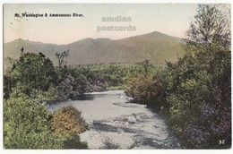 MT WASHINGTON AMMONUSUC RIVER NH WHITE MOUNTAINS SCENIC NEW HAMPSHIRE 1910s Vintage Postcard [6803] - White Mountains