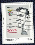 Portugal 2016 Oblitéré Sur Fragment Used Figures Historiques Football Portugais Serra Benfica - Gebruikt