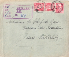3699 METZ RP Moselle Lettre Recommandée Provisoire Grille Rouge Gandon 3 F Rose Yv 716 Ob 9 8 1946 - Briefe U. Dokumente