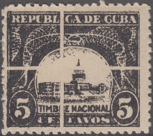 REP-240 CUBA REPUBLICA REVENUE TIMBRE NACIONAL 1937 PROOF. PRUEBA DE CLICHE DESTRUIDO. - Timbres-taxe