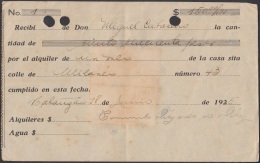 REP-245 CUBA REPUBLICA REVENUE TIMBRE NACIONAL 1925 RECIBO DE ALQUILER DE UNA CASA. - Strafport