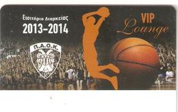 Greece-PAOK Basketball Club,VIP Season Card 2013-2014 - Sport