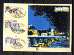 1994  Carte Souvenir Georges Simenon, 2579 HK, Cote 32,50 €, Emission Commune Avec France Et Suisse - Cartes Souvenir – Emissions Communes [HK]