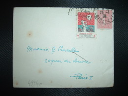LETTRE TP SEMEUSE 50c + VIGNETTE LE BAISER AU SOLEIL CONTRE LA TUBERCULOSE 1927-1928 OBL. DAGUIN BLOIS (41 LOIR ET CHER) - Cartas & Documentos