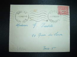 LETTRE TP SEMEUSE 50c  OBL.MEC.9 II 30 BLOIS RP (41 LOIR ET CHER) + VIGNETTE DE LA LUMIERE! CONTRE LA TUBERCULOSE 1929 - Lettere