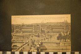 Cp, 75, PARIS, Panorama De La Place De La Concorde Pris Vers Le Sacré Coeur De La Montmartre - Plätze