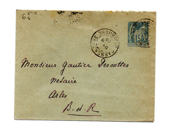 ENTIER POSTAUX N°90-E2 BARBENTANE POUR ARLES DU 30/06/1899 - Standard Covers & Stamped On Demand (before 1995)