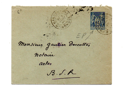 ENTIER POSTAUX N°90-E2 BARBENTANE POUR ARLES DU 04/01/1896 - Standard Covers & Stamped On Demand (before 1995)