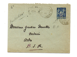 ENTIER POSTAUX N°90-E2 BARBENTANE POUR ARLES DU 29/12/1895 - Standard- Und TSC-Briefe (vor 1995)