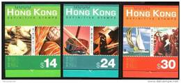 Hong Kong 2002 Carnets Booklets  Serie Courante C1031a C1035a C1037a ( Violon - Pain - Voilier ) - Postzegelboekjes