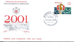 N°20 N -FDC (1er Jour) Monaco 2001 -Ranoge- - FDC