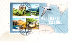 Australian Antarctic Territory FDC 2010 Souvenir Sheet Of 4 Macquarie Island - FDC