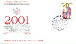 N°34 N -FDC (1er Jour) Monaco 2001 - - FDC