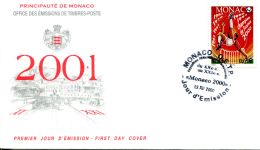 N°41 N -FDC (1er Jour) Monaco 2001 -champion De France - - Storia Postale