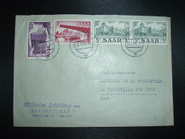 LETTRE Pour La FRANCE TP 5F X2 + TP 3F + TP 2F OBL.13-1-56 SAARBRUCKEN 2 - Cartas & Documentos