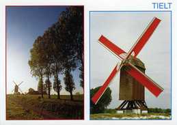 TIELT (W.Vl.) - Molen/moulin - De Poelbergmolen Na De Restauratie. Kleurenkaart Met 2 Zichten - Tielt