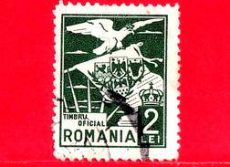 ROMANIA - Usato -1929 - Servizio - Aquila - Stemma - Coats Of Arms - 2 - Servizio