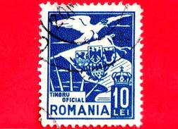 ROMANIA - Usato - 1929 - Servizio - Aquila - Stemma - Coats Of Arms - 10 - Officials