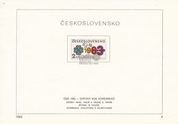 Czechoslovakia / First Day Sheet (1983/04) Praha: World Year Of Communications 1983 (UPU, UIT); Painter: Rostislav Vanek - UPU (Union Postale Universelle)